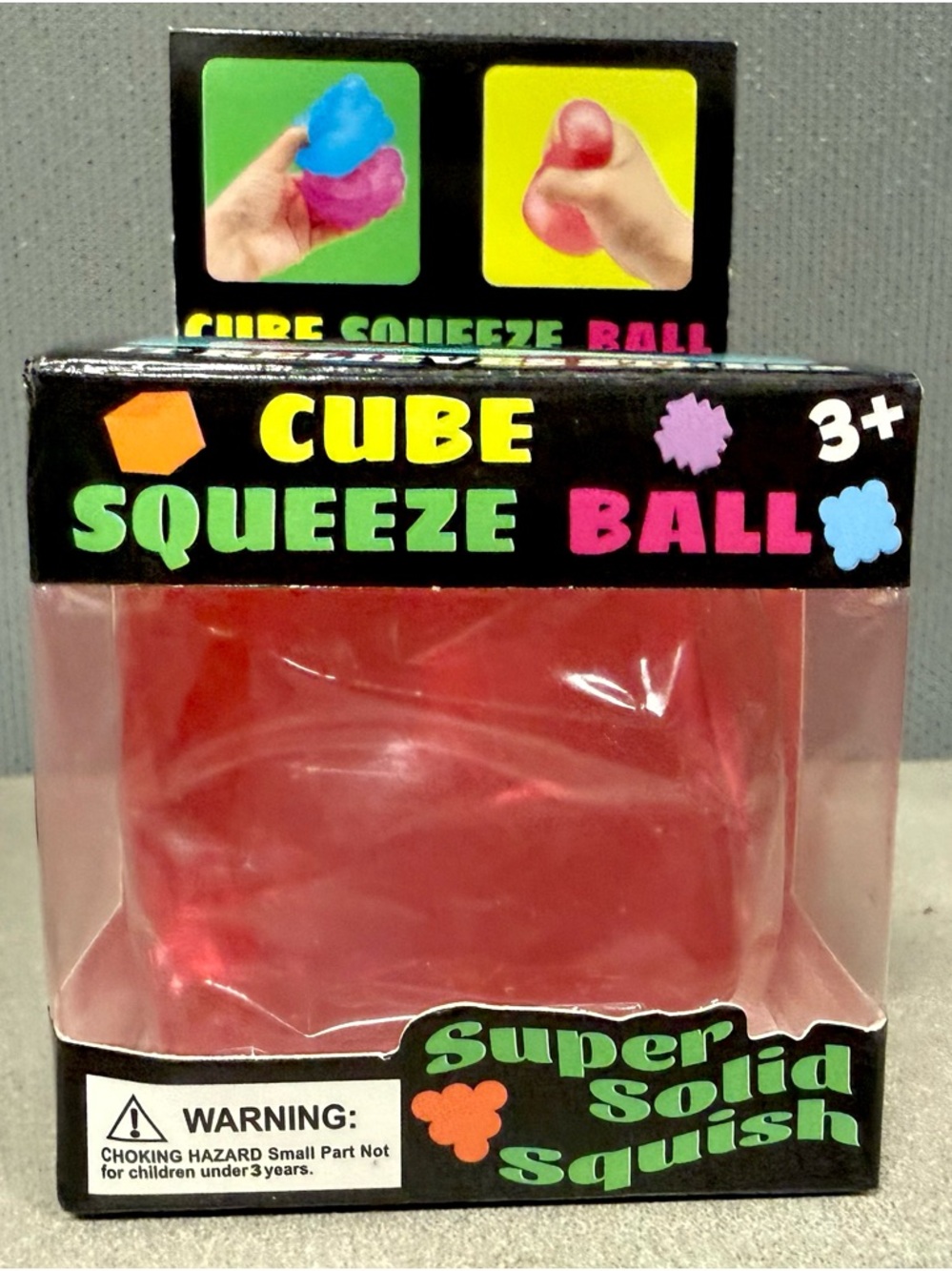 Cube Squeeze Ball | Pink | Super Solid Squish NIB